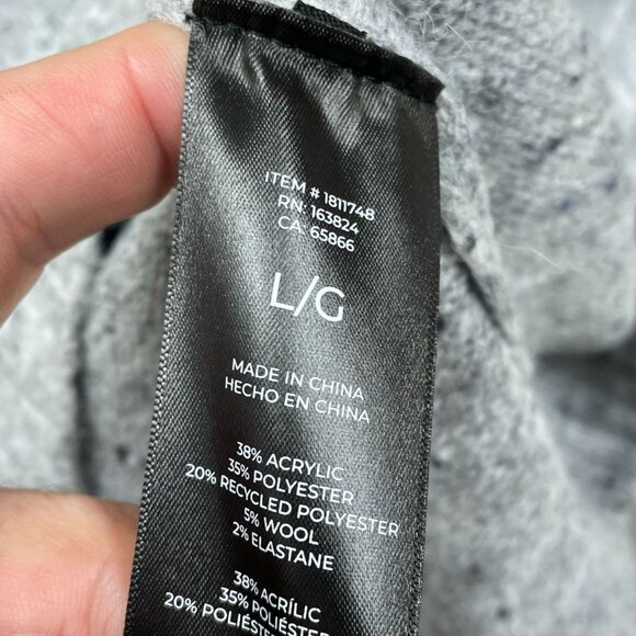 Well Worn Womens Gray Knit Sweater L Soft Acrylic Blend Long NWT 6594 - Picture 5 of 8